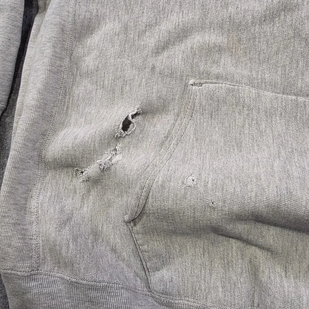 Vintage 90s Champion Reverse Weave‎ Hoodie Mens 2XL Gray Williston College USA